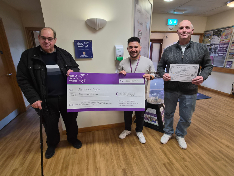 Alice House Hospice donation Hartlepool Freemasons